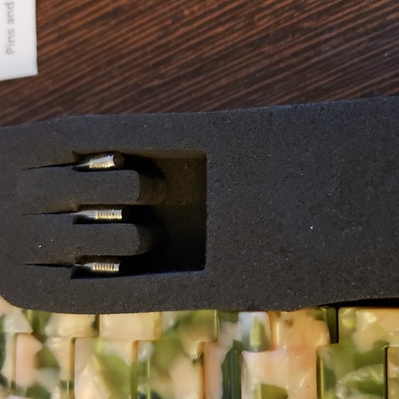 NewWays Faux Mother of Pearl Camo Link Bracelet Rose Gold & Rhinestone Case - Picture 6 of 8